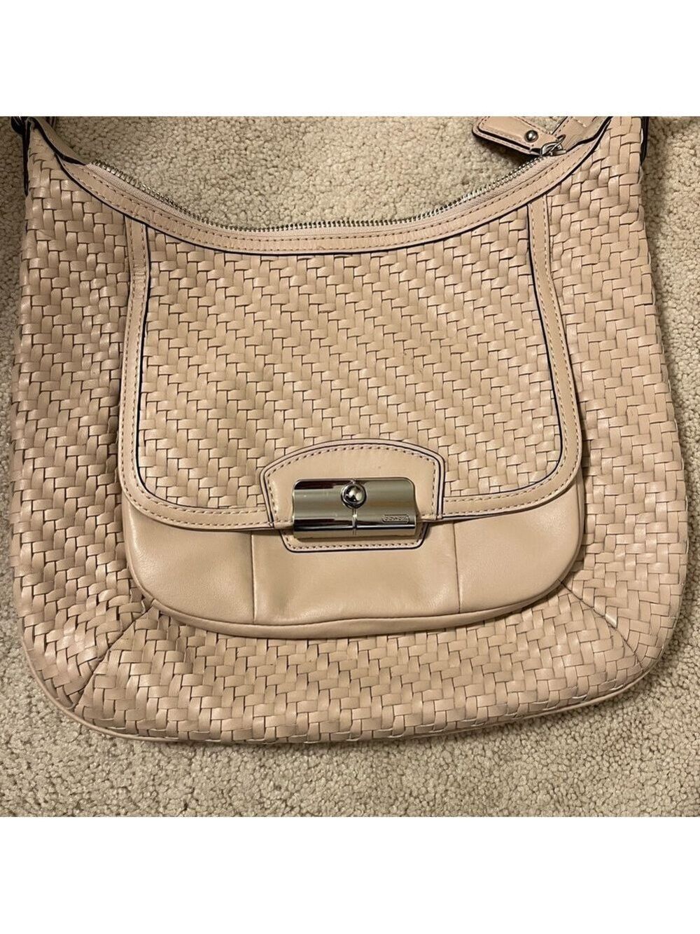 Coach Tan Woven Leather Crossbody - Picture 7 of 7